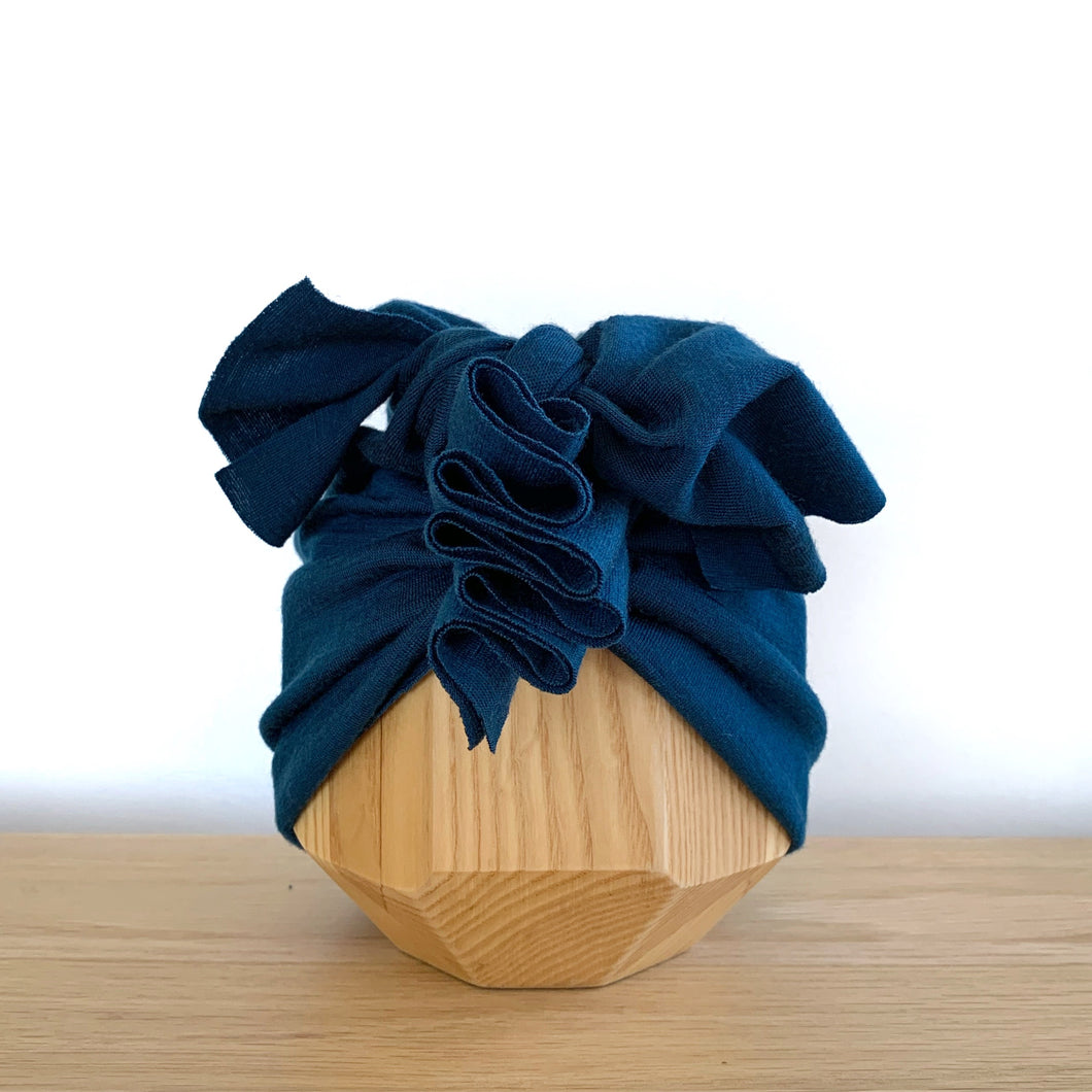 Merino Ruffle Headwrap | Peacock
