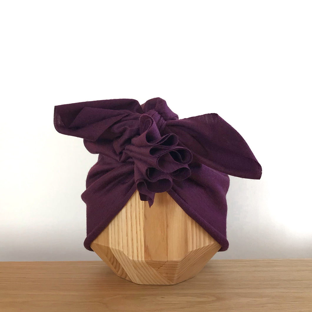 Merino Ruffle Headwrap | Berry