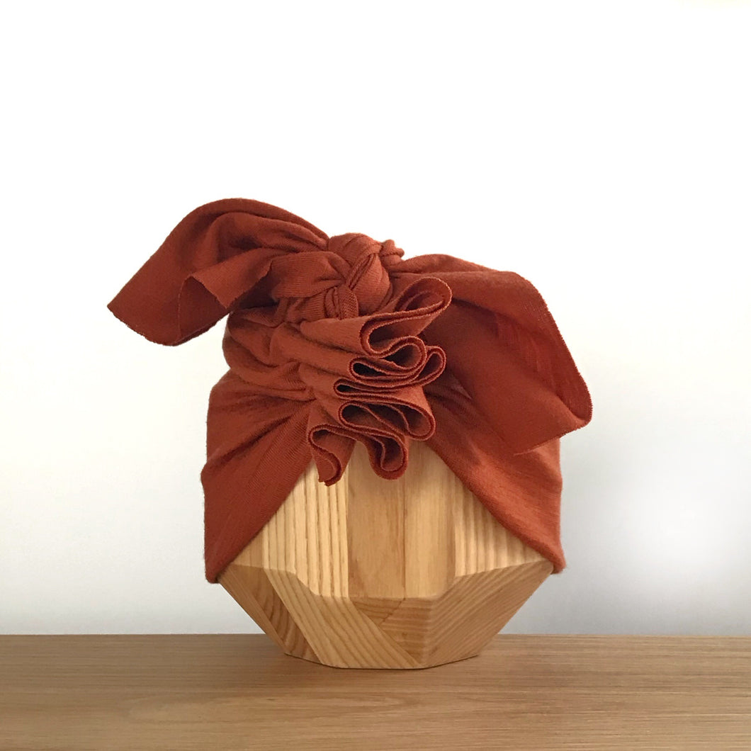 Merino Ruffle Headwrap | Rust